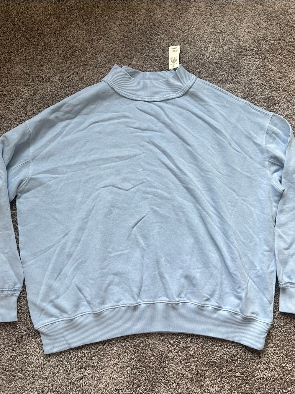 aerie Pale Blue Mock Neck Sweatshirt